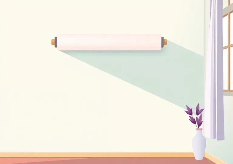 Pose de papier peint, rouleau et brosse à maroufler